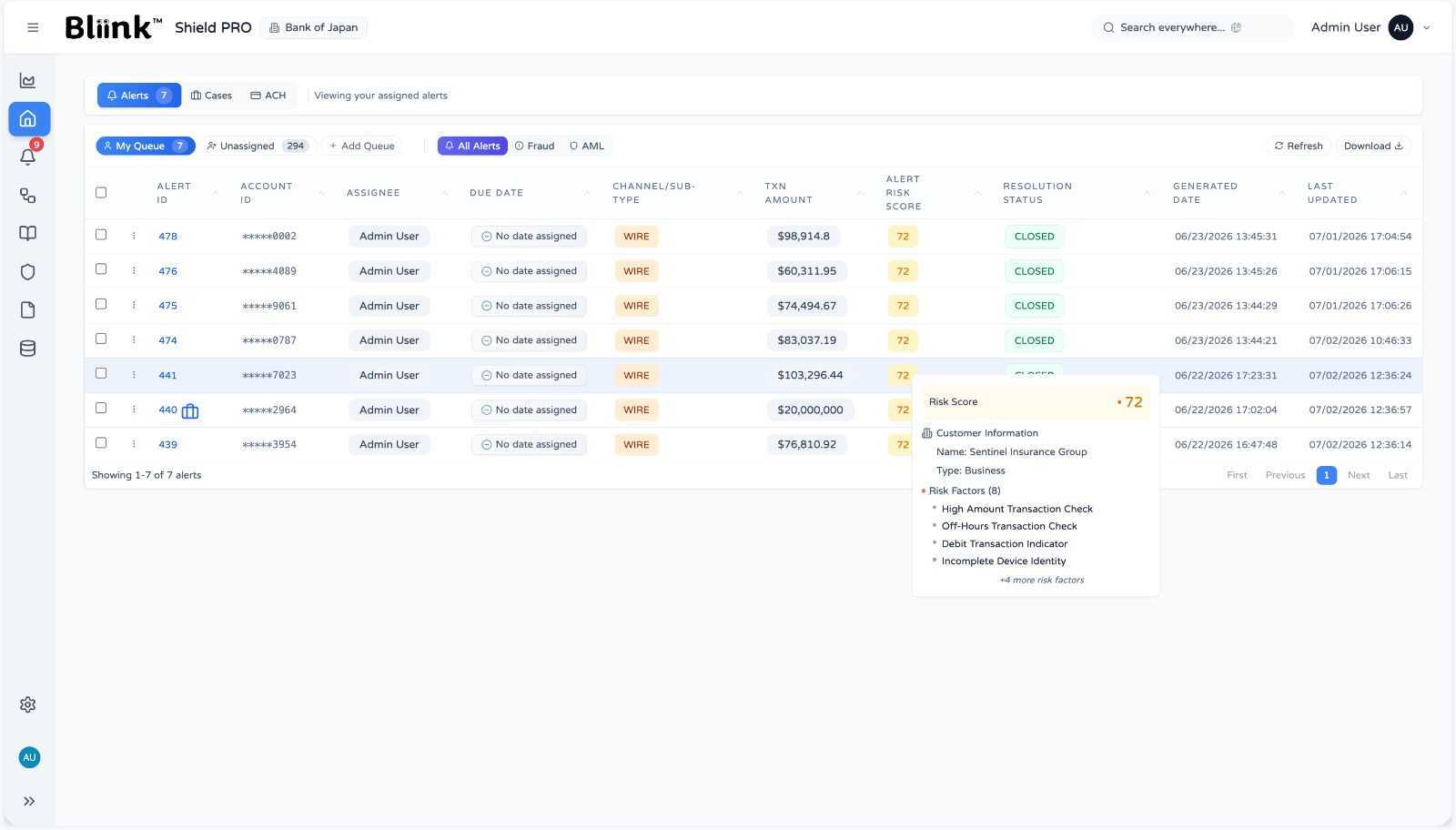 MTW Shield — alert risk factor breakdown, screenshot 6 of 8